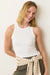 Marine Layer - LEXI RIB SUN-IN HIGH NECK CROP TANK - White -Front
