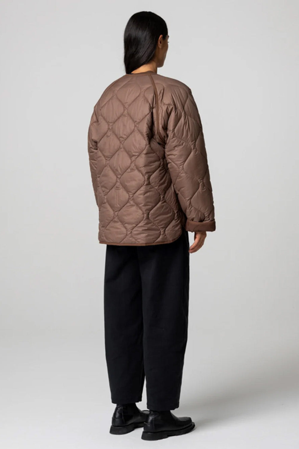 Finisterre - Oversized Quilted Jacket - Mocha - Back