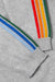 Outer Known Halcyon Sweater in Heather Grey Rainbow Stripe — Sleeve detail view