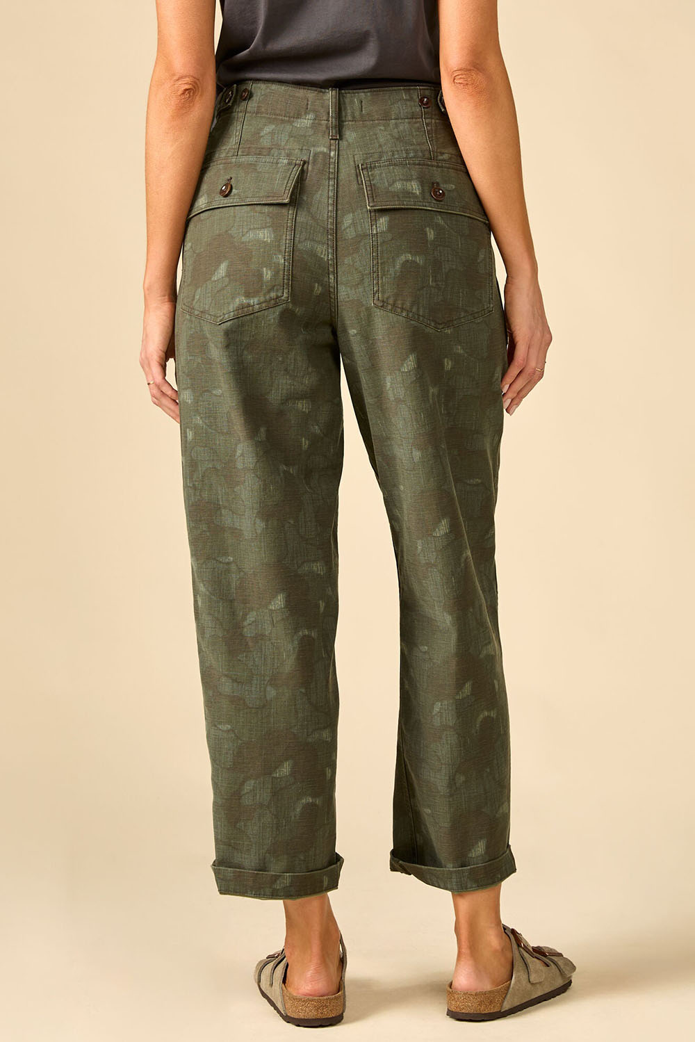 Outer Known Westbound Utility Pant in Beachwood Sea Camo — Back view