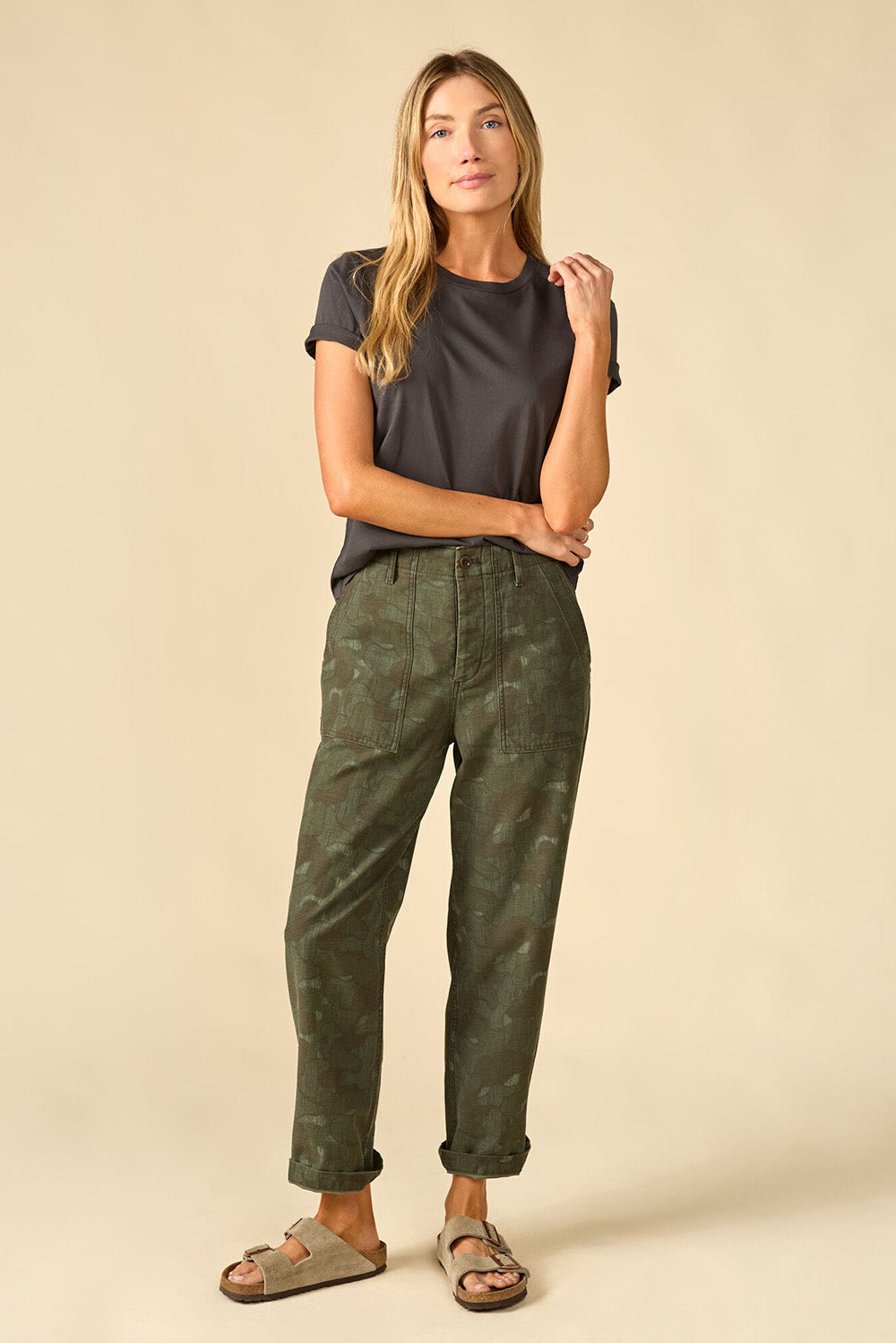 Outer Known Westbound Utility Pant in Beachwood Sea Camo — Full-body view
