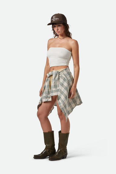 Brixton - Crinkle Tube Top - Off White - Front
