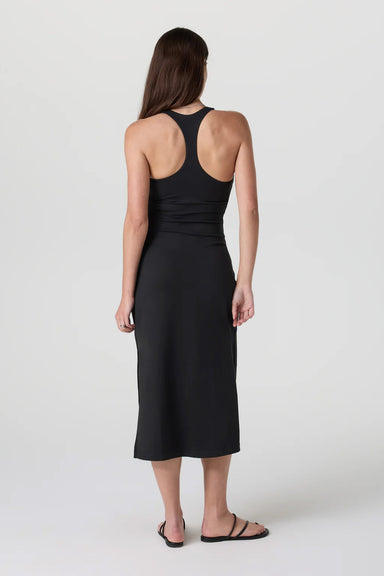 Vuori - Halo Racerback Dress  - Solid Black - Back