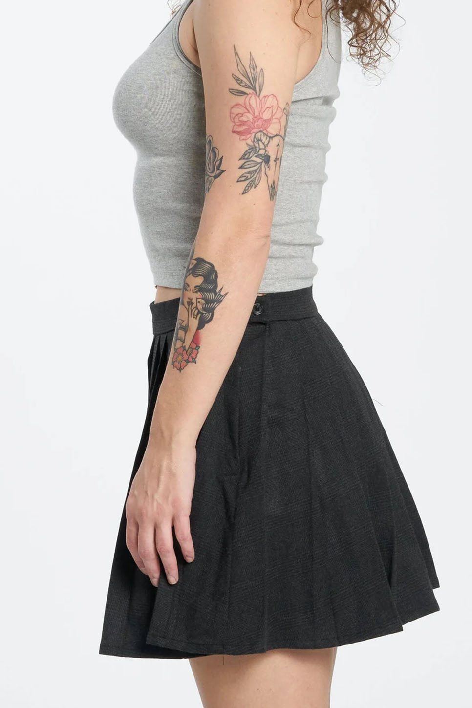 Thrills - Narcisa Skirt - Charcoal - Side