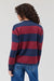 Richer Poorer - Beefy Strip Cotton Pullover - Maroon/Navy Stripe - Back