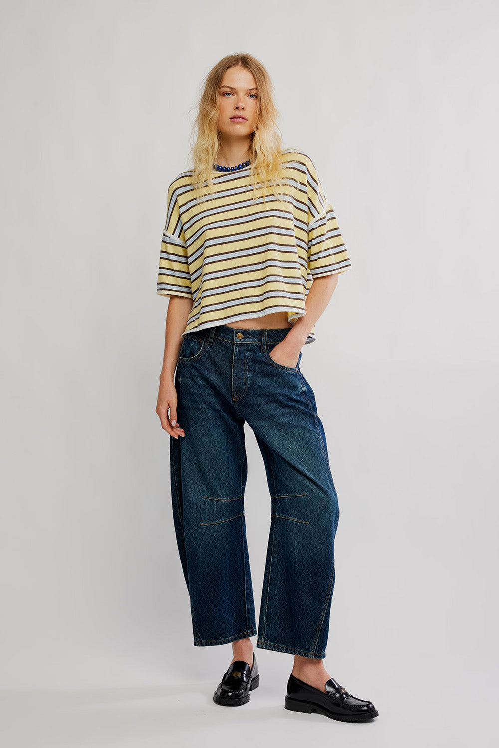 Free People - Clean Rugby Tee - Yellow Combo