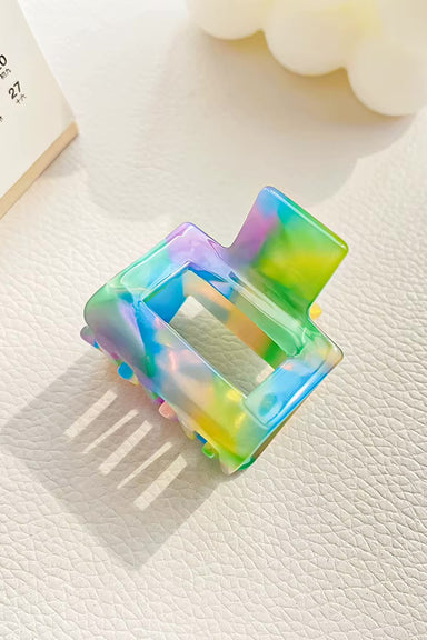 Pearl of the West - Geo 3.5cm Hair Claw - Fluorescent Green
