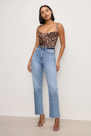 Good American - Good Boy Crop - Indigo - Front