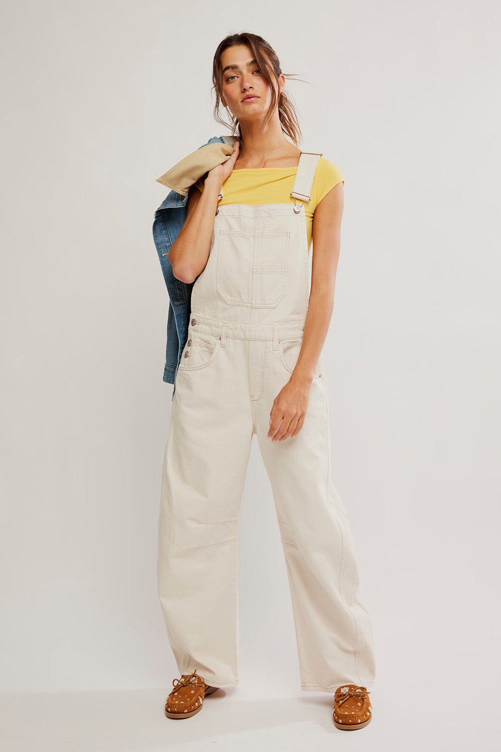 Free People - Good Luck Overall - Milk - Styled