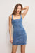 Good American - Denim Shift Dress - Indigo - Front