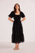 Mink Pink - Amy Tiered Midi Dress - Black - Front