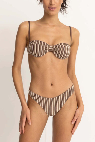 Rhythm - Terry Sands Stripe Underwire Top - Cocoa - Front