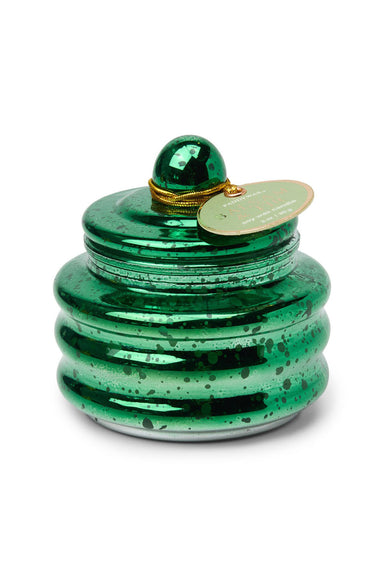 Paddywax Balsam & Fir Beam 3oz Candle in Green Mercury — Front view