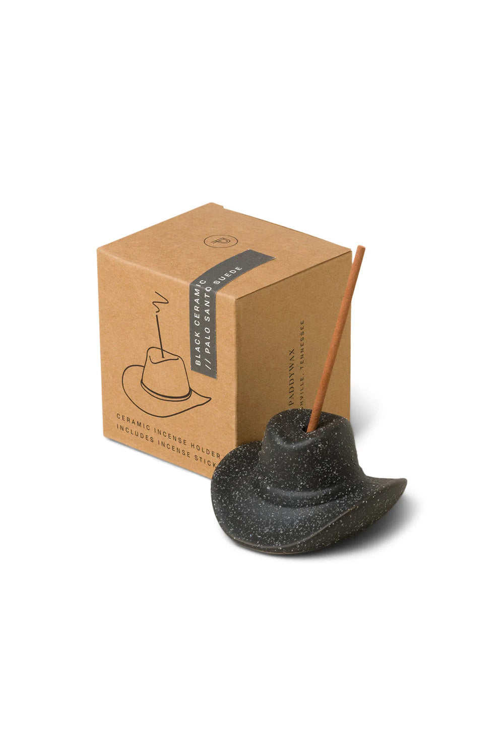 paddywax cowboy hat incense holder black package