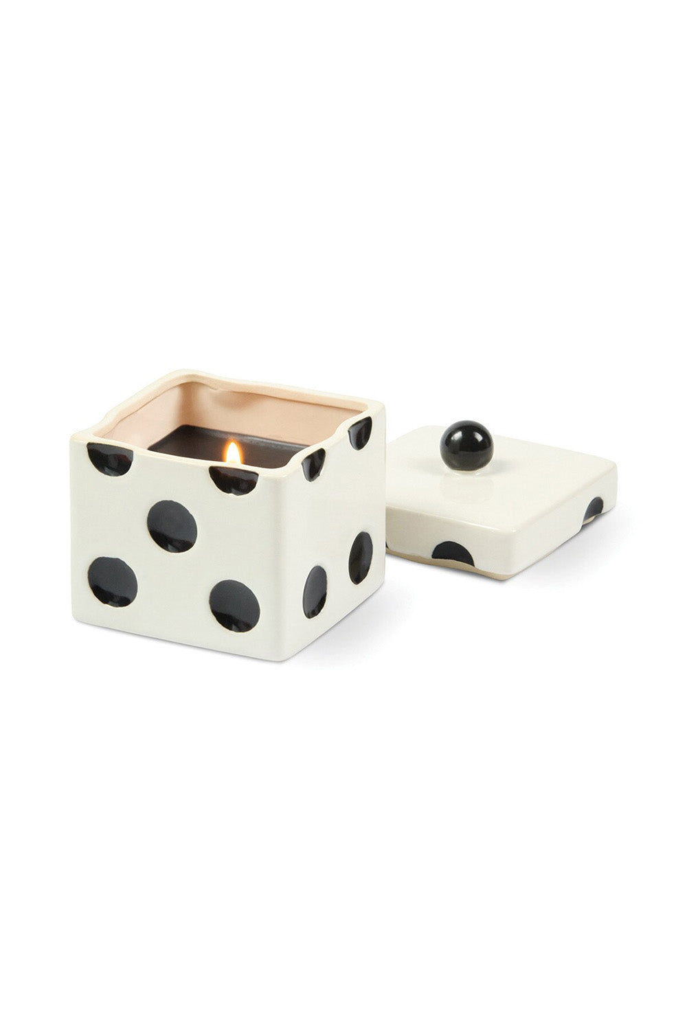 Paddywax Lucky Dice 10oz Candle in Lava Stone — Open view