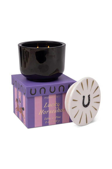 paddywax charmed horseshoe candle tabac and pine