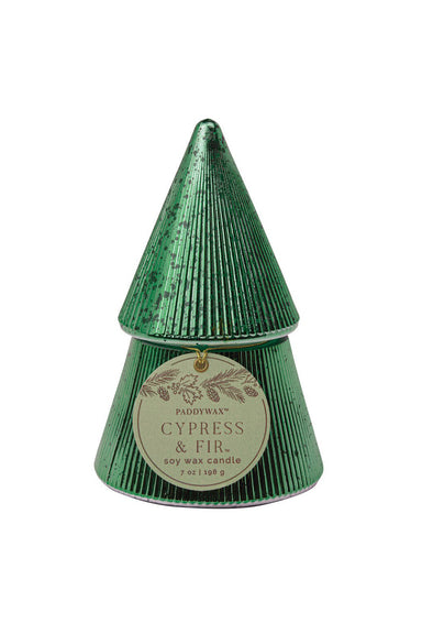 paddywax stacked tree candle 7oz cypress and fir 