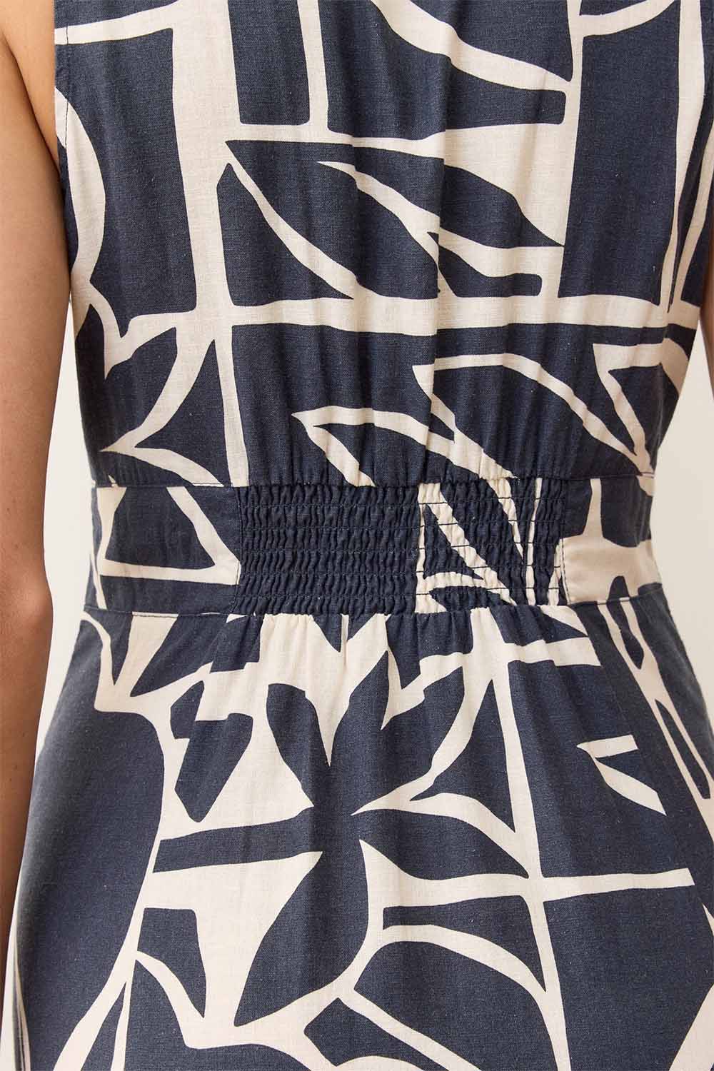 Marine Layer - Camila Maxi Dress - Midnight Mosaic - Back Detail