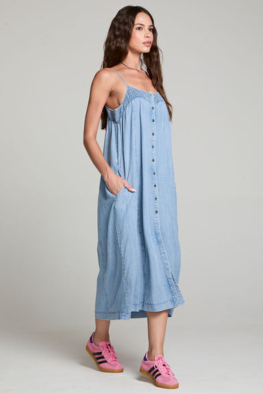 Saltwater Luxe - Matilda Midi Dress - Vintage Indigo- Side