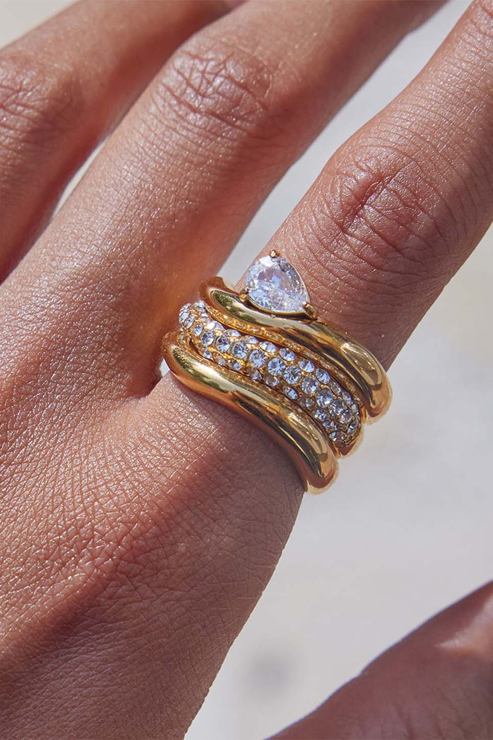 Pearl of the West Callie Pave Ring — Worn view