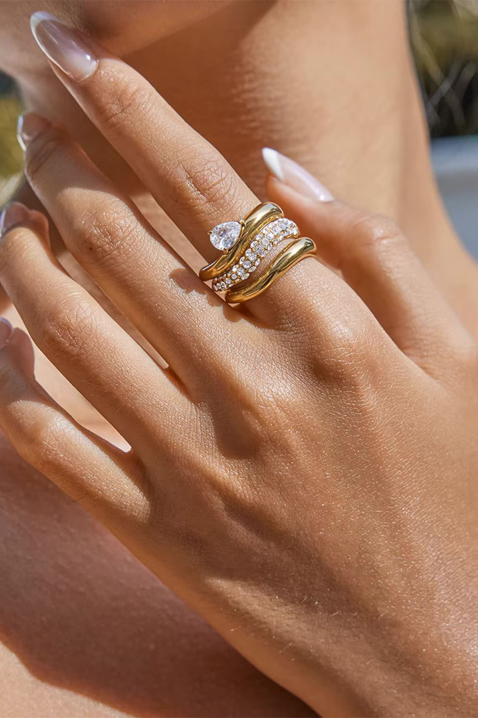 Pearl of the West Callie Wave Ring — Worn view