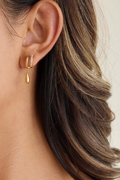 Pearl of the West CC Drop Earrings — Worn view