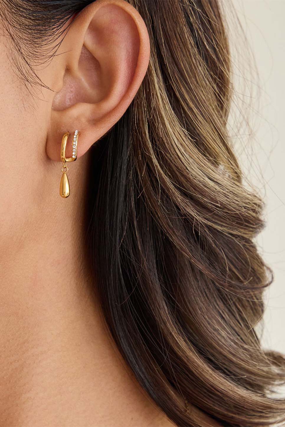 Pearl of the West CC Drop Earrings — Worn view