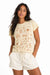 Pearl of the West Doodles Tee in Butter — Front view
