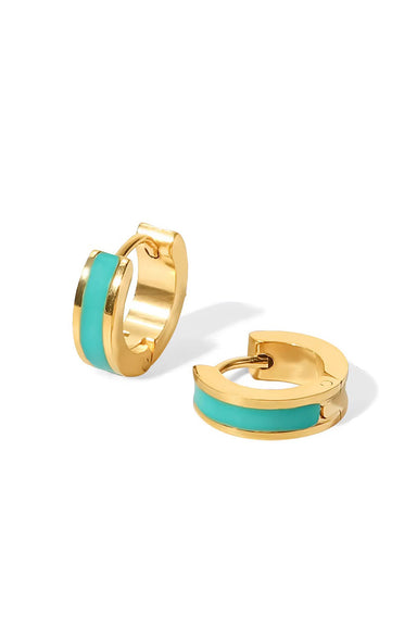 Pearl of the West Enamel Earring in Teal — Product view