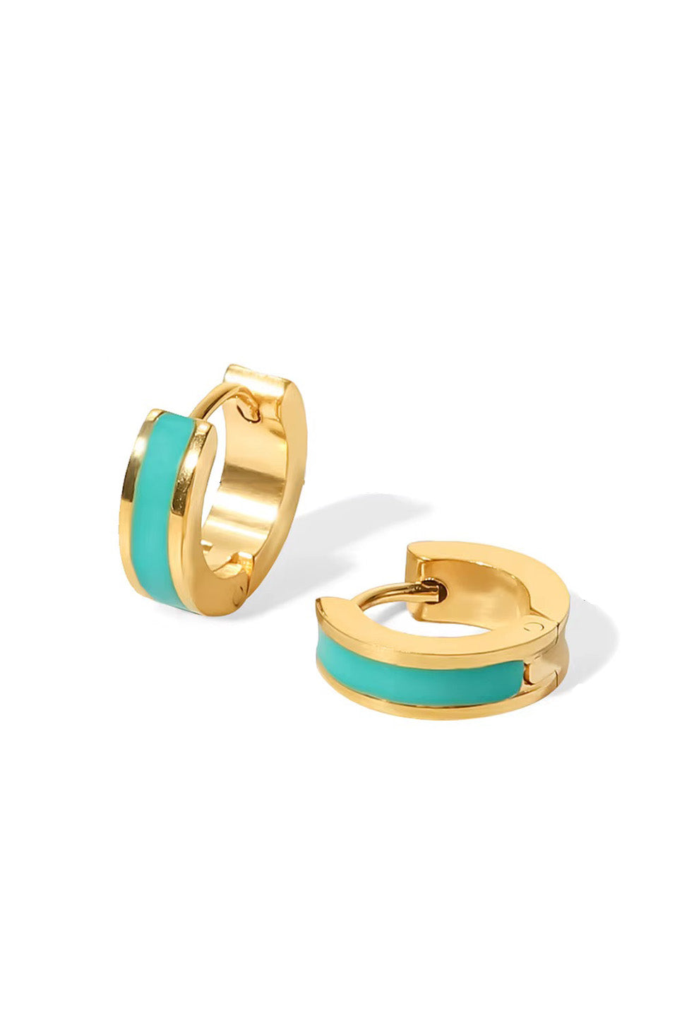 Pearl of the West Enamel Earring in Teal — Product view