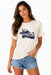Pearl of the West Girls Gone Outside Tee in Ecru — Front view