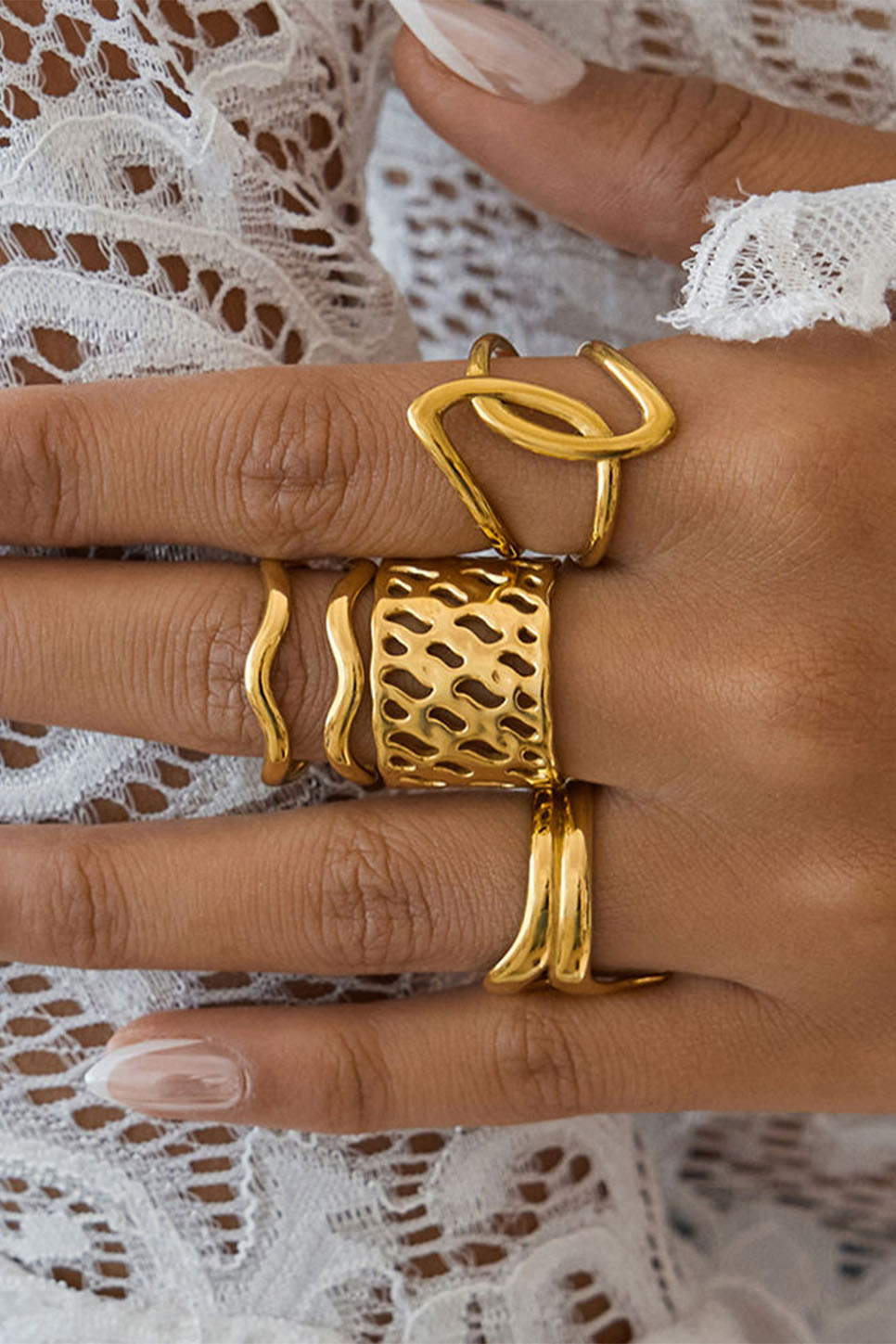 Pearl of the West Knots Ring — Worn view