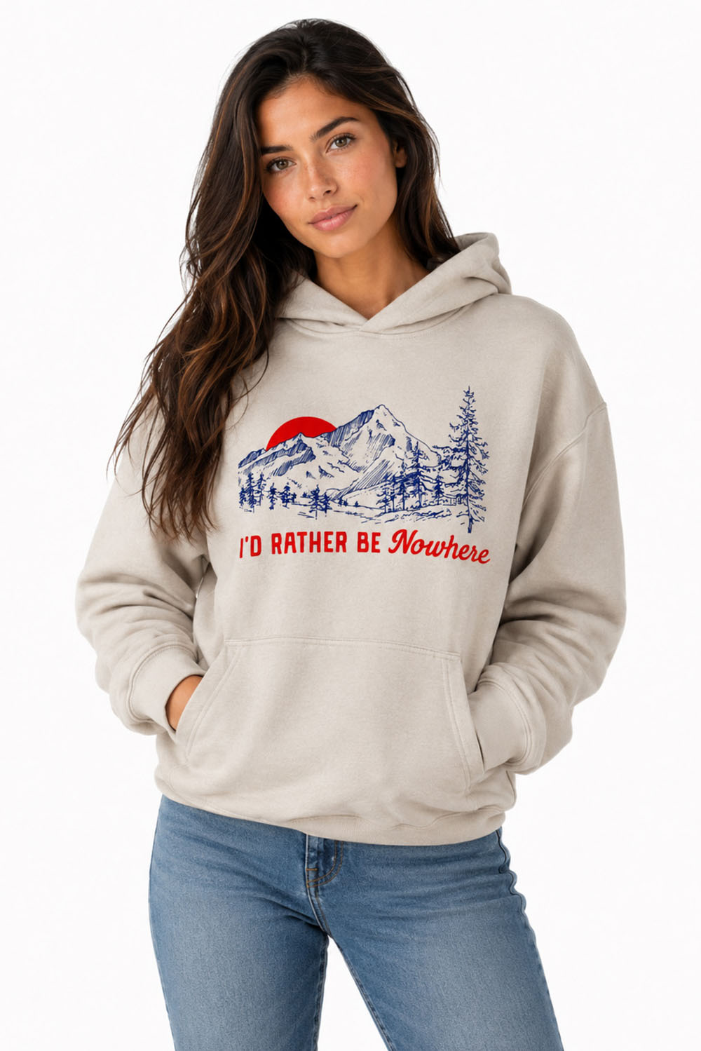 Pearl of the West Nowhere Hoody in Faded Bone — Front view