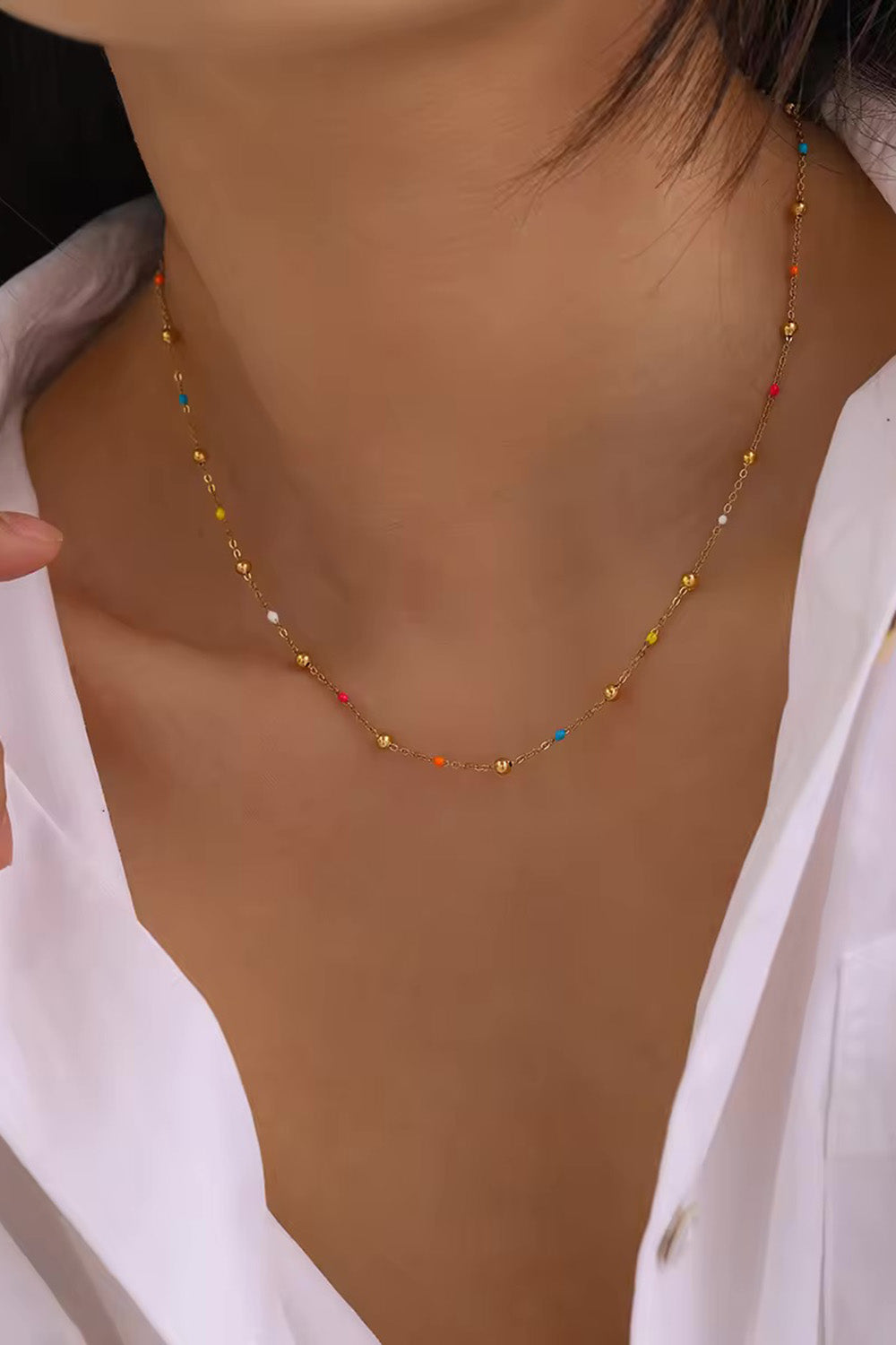 Pearl of the West Reese Necklace — Worn view