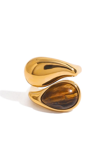 Pearl of the West Stone Crossed Ring in Brown — Product view