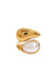 Pearl of the West Stone Crossed Ring in White — Product view