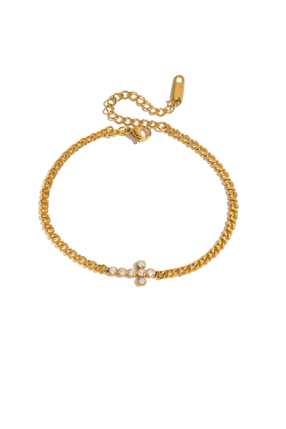 pearl of the west zircon cross bracelet