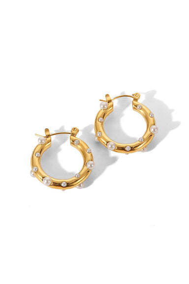 Pearl of the West - BUBBLE HOOPS 18K GP SS