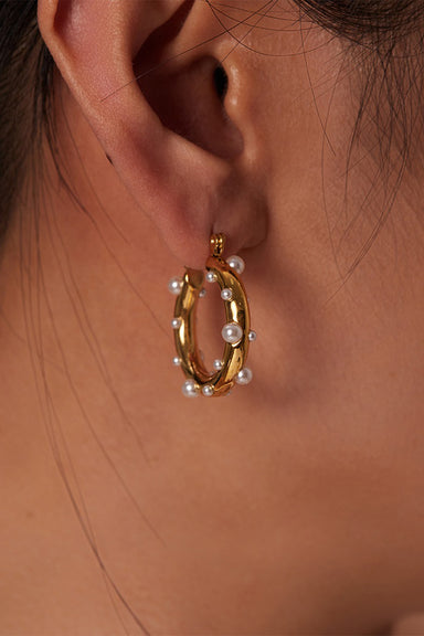 Pearl of the West - BUBBLE HOOPS 18K GP SS - Model