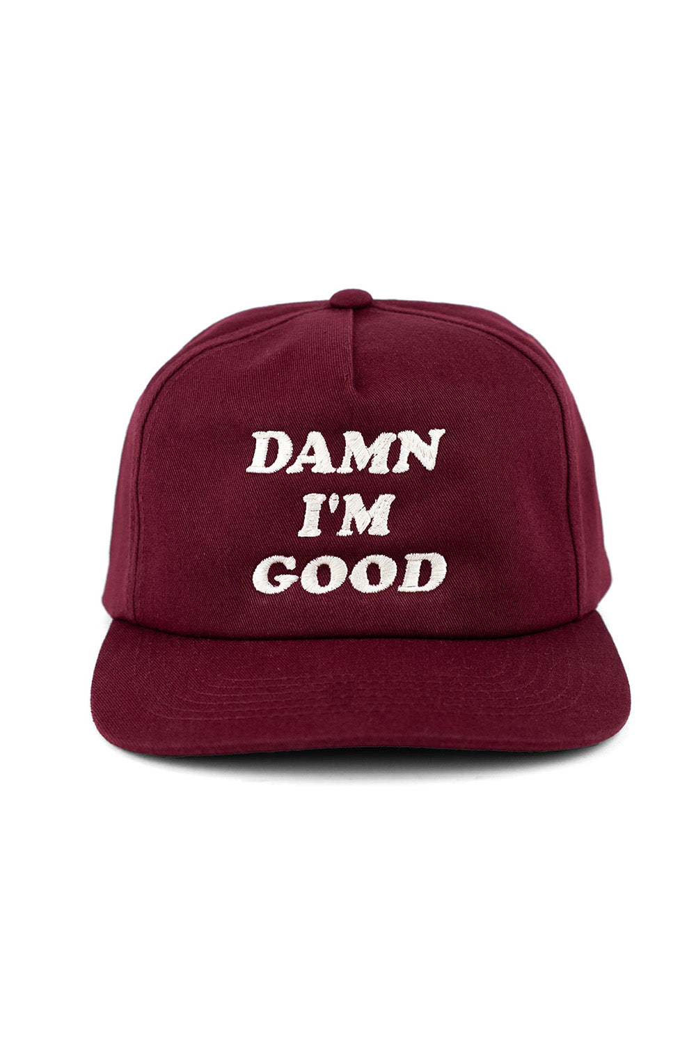 Pearl of the West - Damn Hat - Burgundy - Front