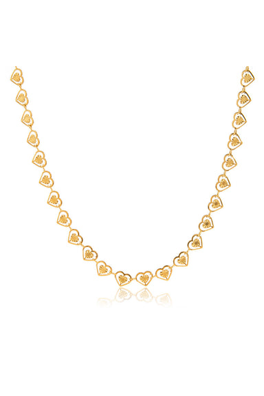 pearl of the west double heart hollow chain