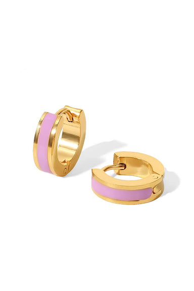 Pearl of the West - Enamel Earring 18K GP SS - Purple