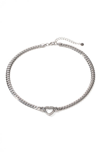 Pearl of the West - HOLLOW HEART CHAIN STAINLESS