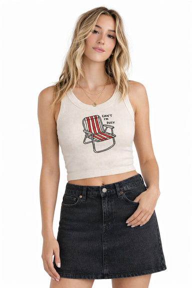 pearl of the west im busy tank ecru