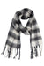 Pearl of the West - Long Plaid Scarf - Black/White