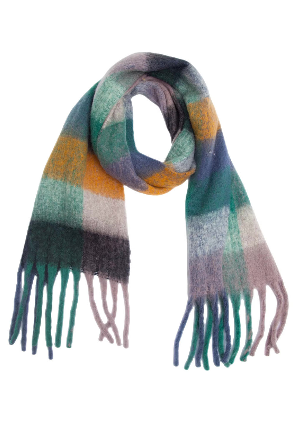 Pearl of the West - Long Plaid Scarf- Gem
