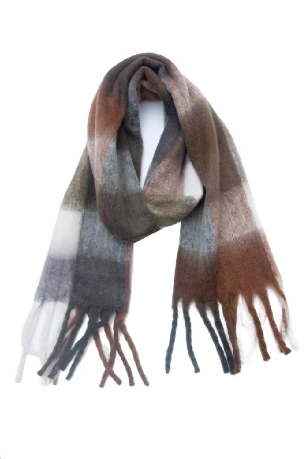pearl of the west long plaid scarf hunter