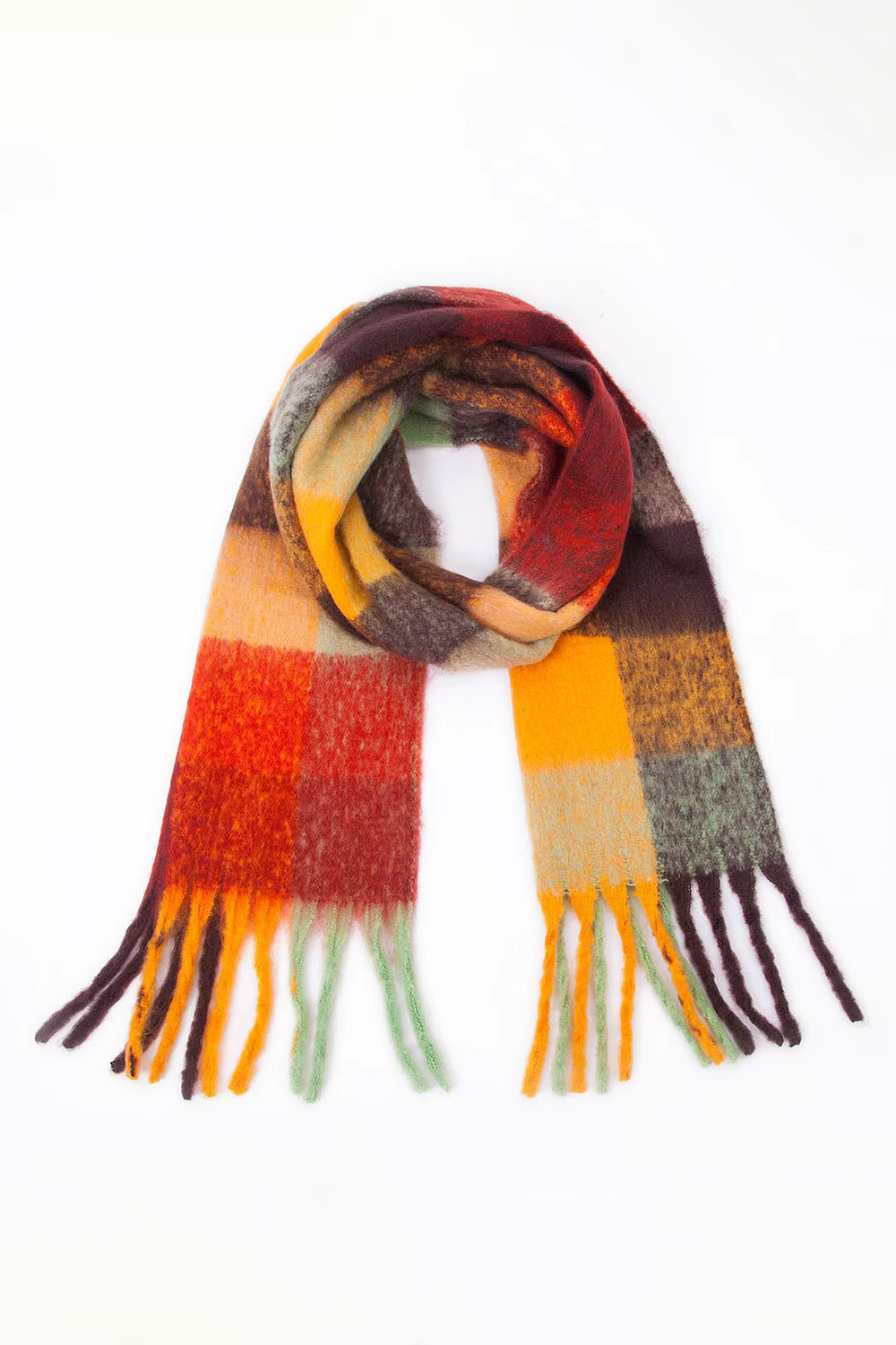 pearl of the west long plaid scarf multi