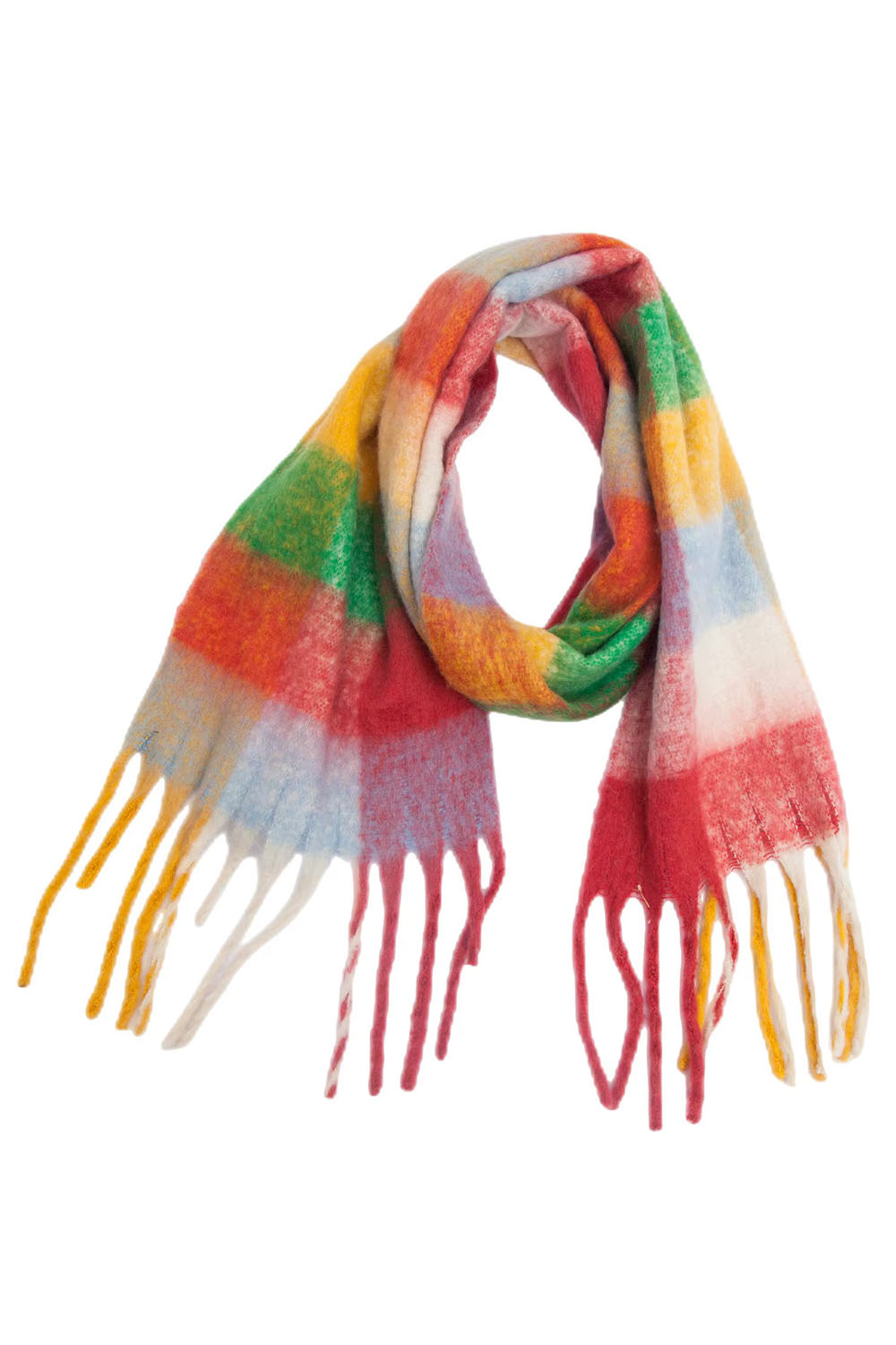 Pearl of the West - Long Plaid Scarf - Sherbert