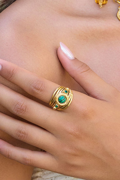 pearl of the west malachite ring model